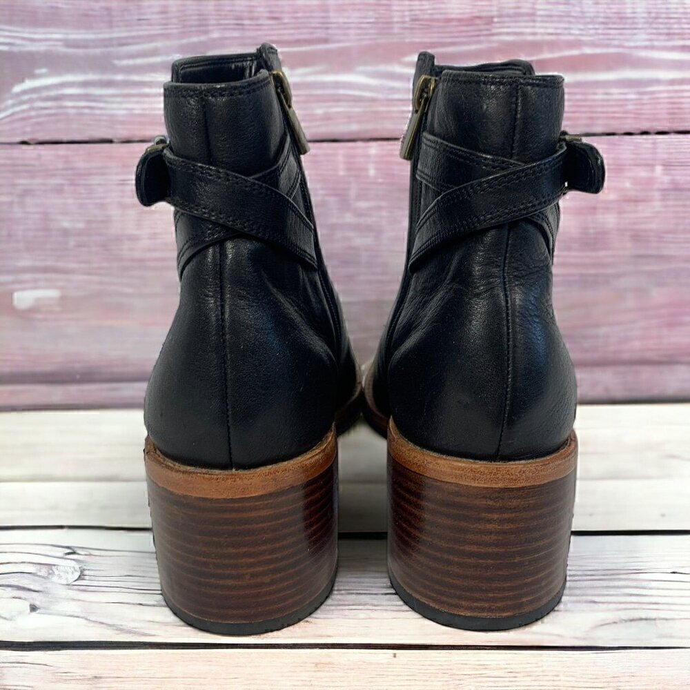 Clarks Women's Clarkdale Jax Ankle Boot Black Leather Size 10 Like New - Picture 6 of 12